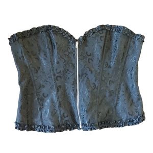 Adore Me Black Sexy Goth Zip Front Lace Back Corset Top Size 3x